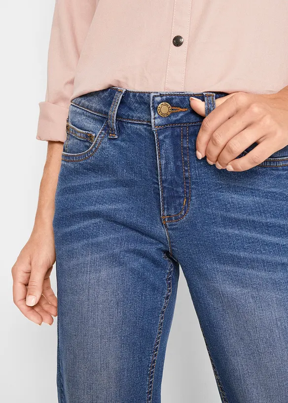 Straight Jeans Mid Waist, Stretch, bonprix