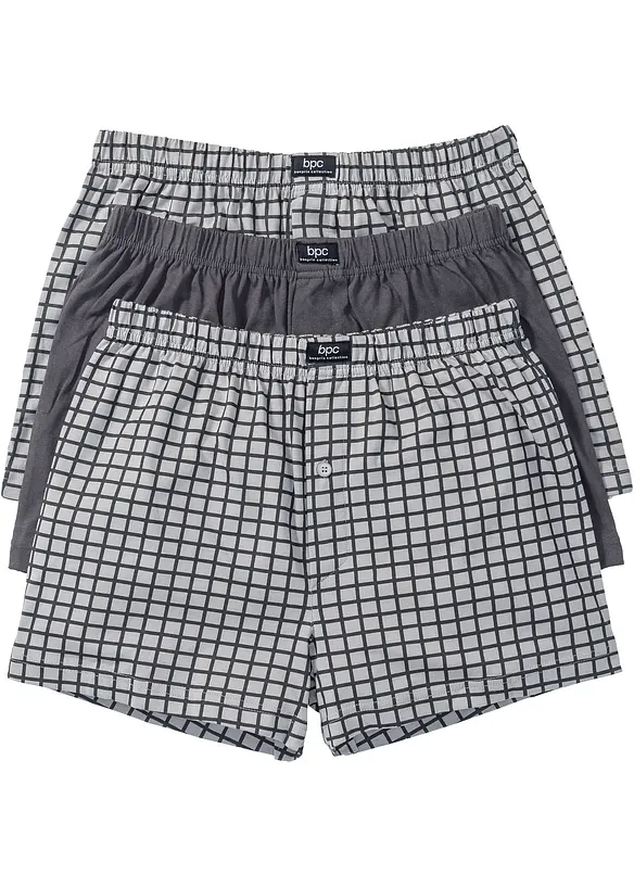Ledigt skurna jerseyboxershorts i bomull (3-pack), bonprix