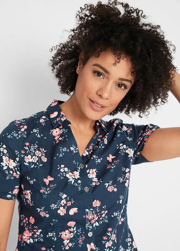 Mönstrad blus, kortärmad, bonprix