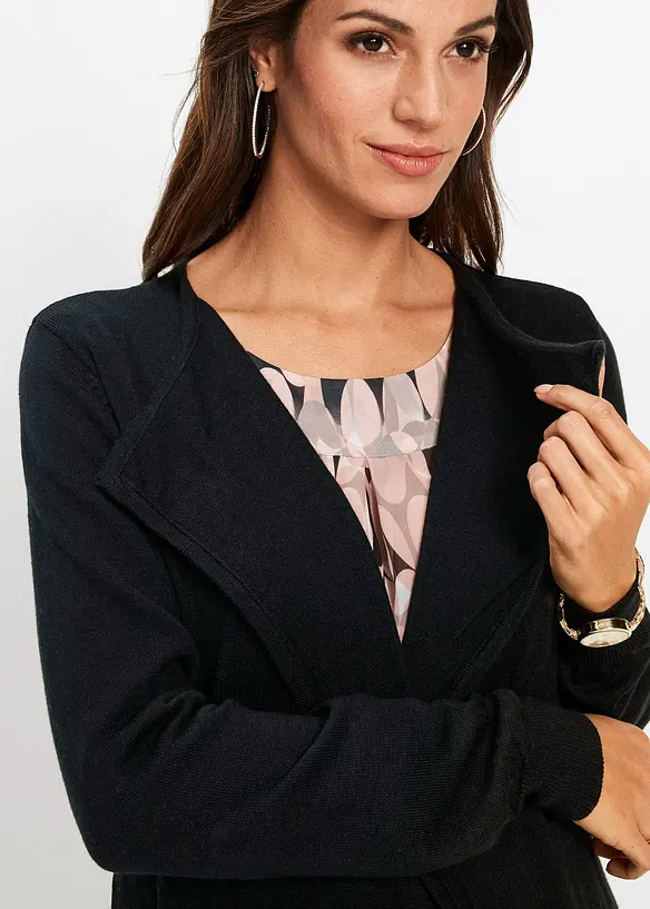 Lång cardigan i bomullsblandning, bonprix