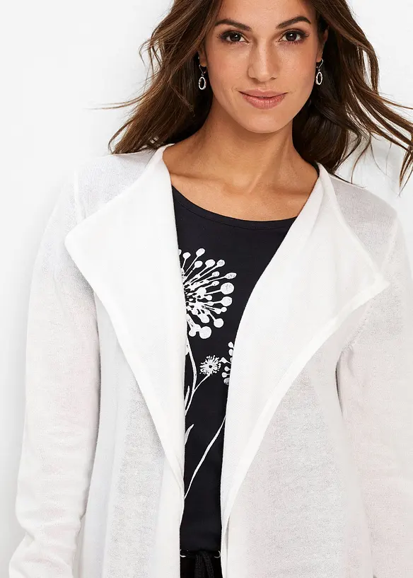 Lång cardigan i bomullsblandning, bonprix