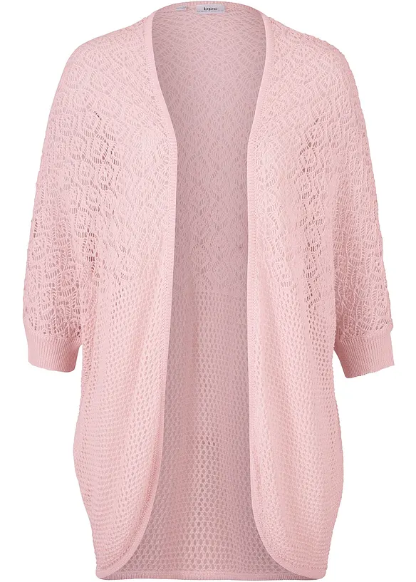Lång cardigan med hålmönster, bonprix
