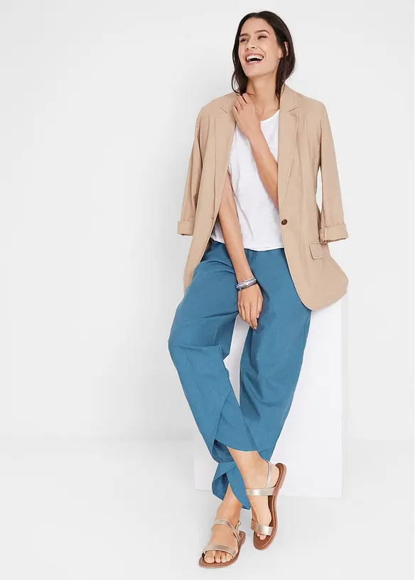 3/4-byxa i tunn linneblandning, bonprix