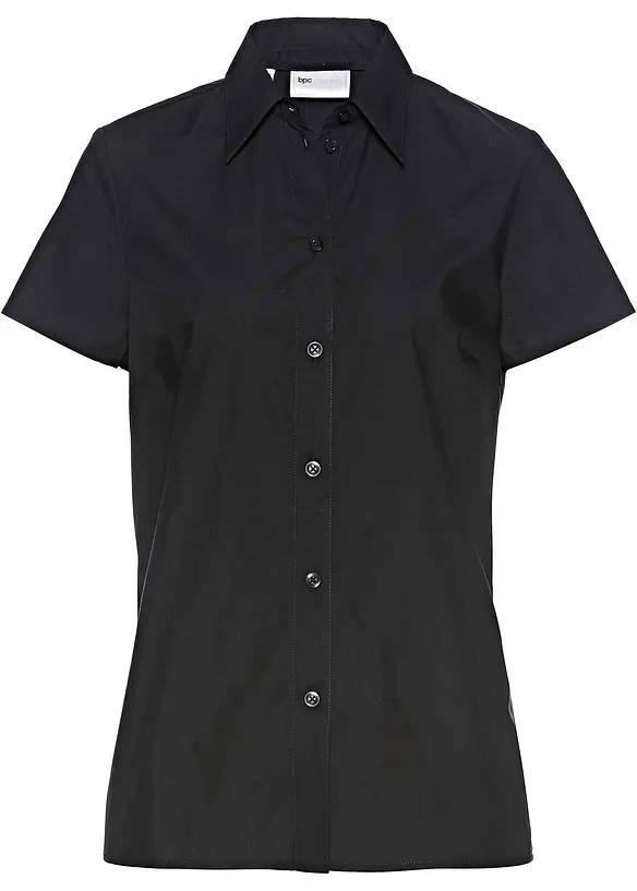 Kortärmad poplinblus, bonprix