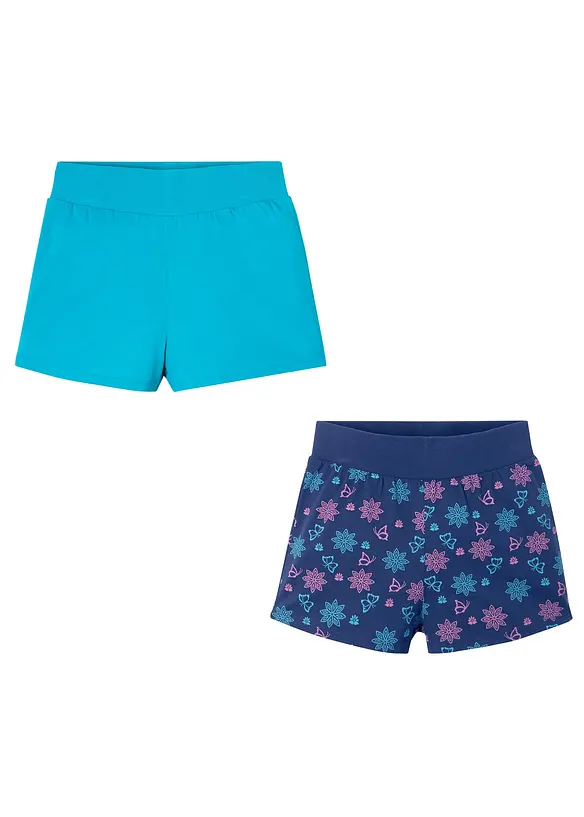 Jerseyshorts i ren ekologisk bomull f&ouml;r barn (2-pack), bonprix
