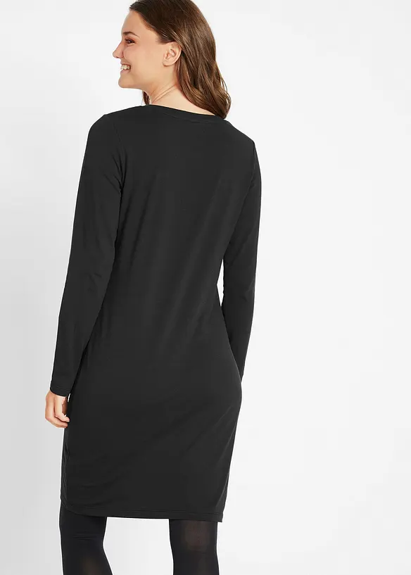 Jerseyklänning av bomull med stretch (2-pack), bonprix