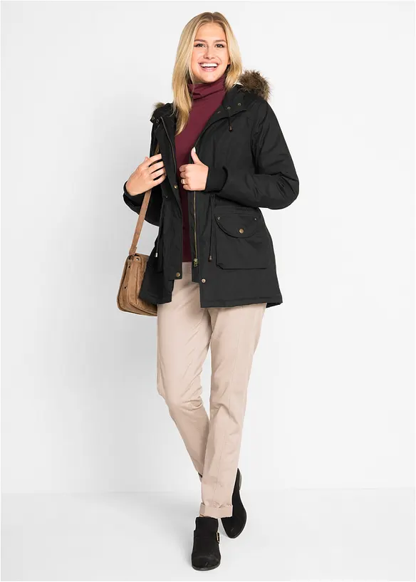 Kort parkas med teddypäls, bpc bonprix collection