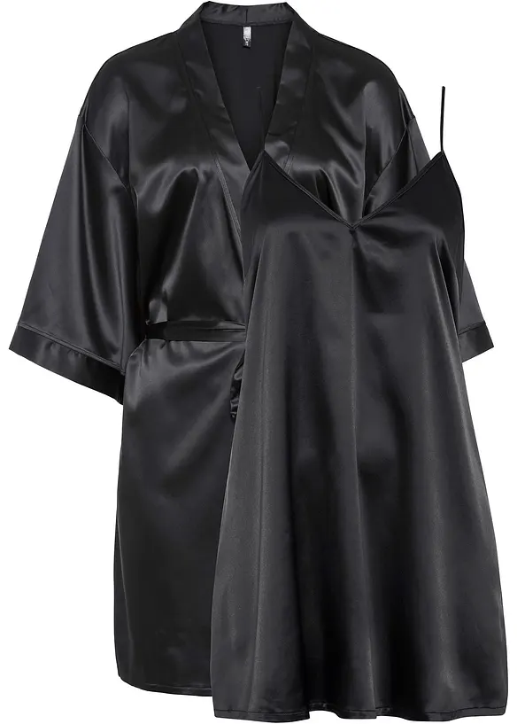 Set med morgonrock och neglig&eacute; (2 delar), bonprix