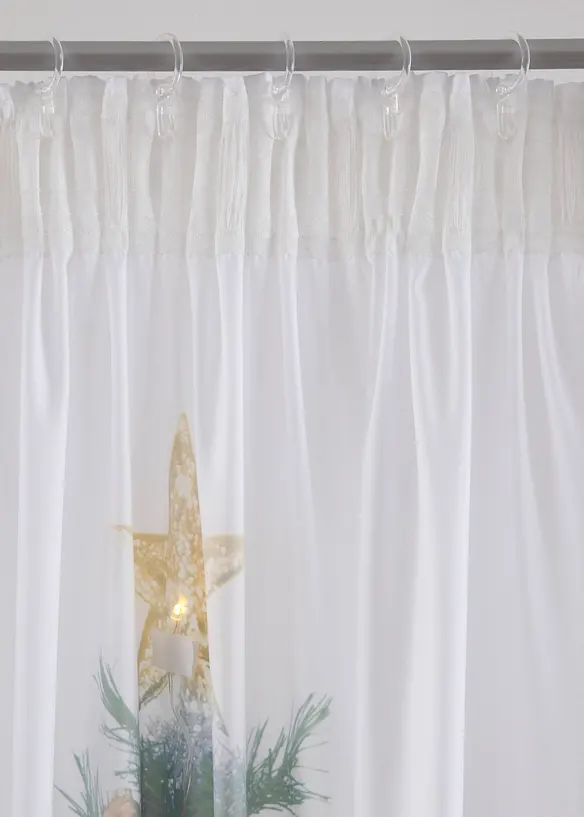 Gardinlängd med LED-belysning och julgran (1-pack), bonprix