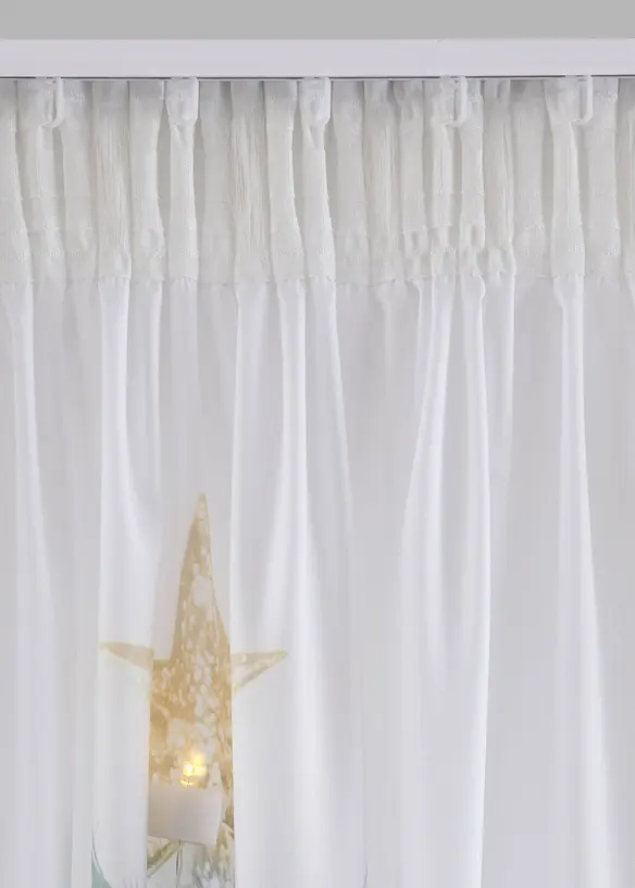 Gardinlängd med LED-belysning och julgran (1-pack), bonprix