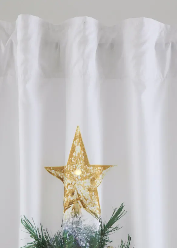 Gardinlängd med LED-belysning och julgran (1-pack), bonprix