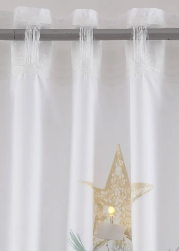 Gardinlängd med LED-belysning och julgran (1-pack), bonprix