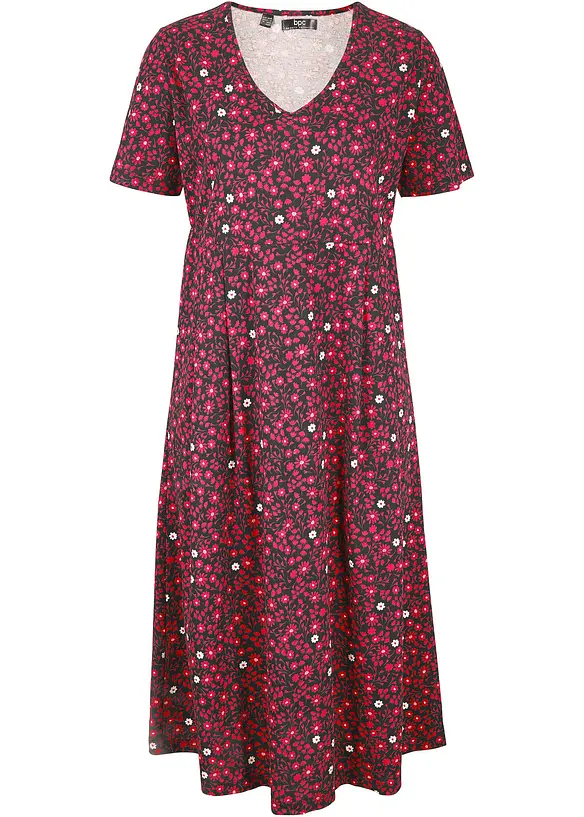 Mellanl&aring;ng jerseykl&auml;nning i bomull, bonprix