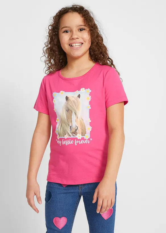 T-shirt i ren ekologisk bomull för barn (2-pack), bonprix