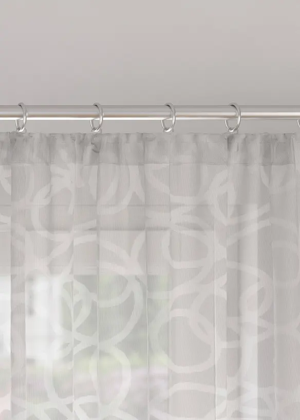 Mönstrad gardin i återvunnen polyester (1-pack), bonprix