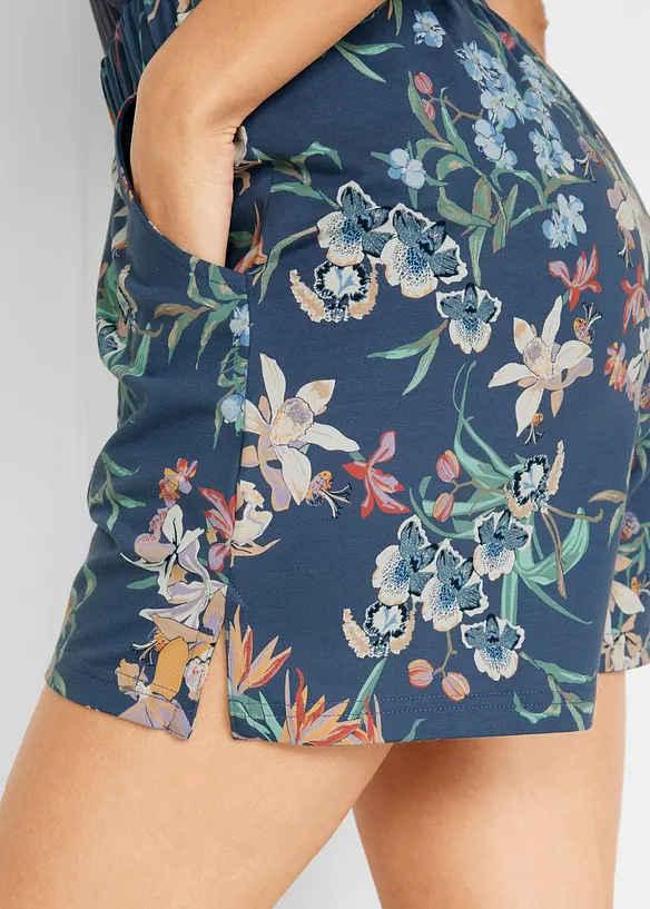 Bomullsshorts i jersey med bred bekv&auml;m midja (2-pack), bonprix