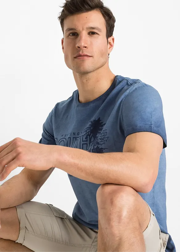 T-shirt med urtvättad look i ekologisk bomull, bonprix