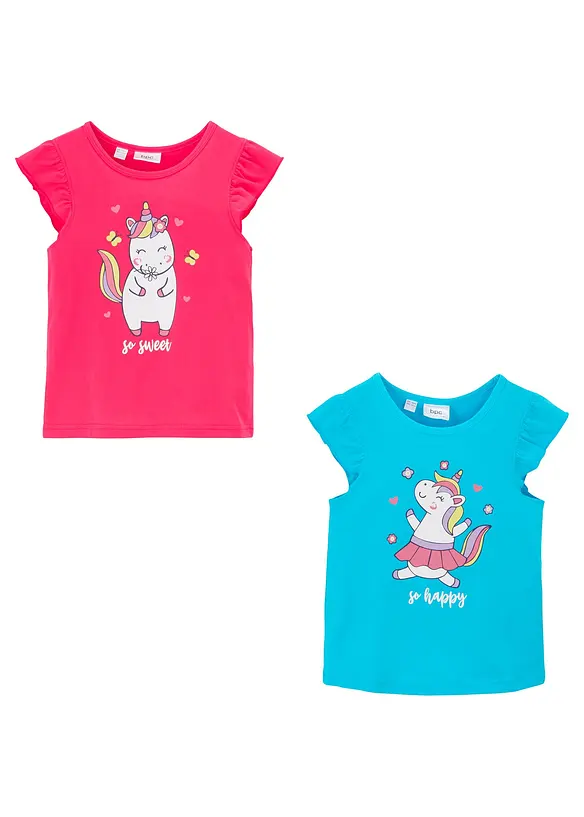 T-shirt i ren ekologisk bomull för barn (2-pack), bonprix