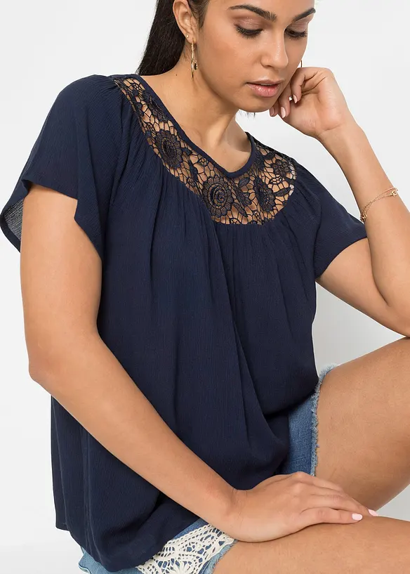 Blus av ren viskos, bonprix