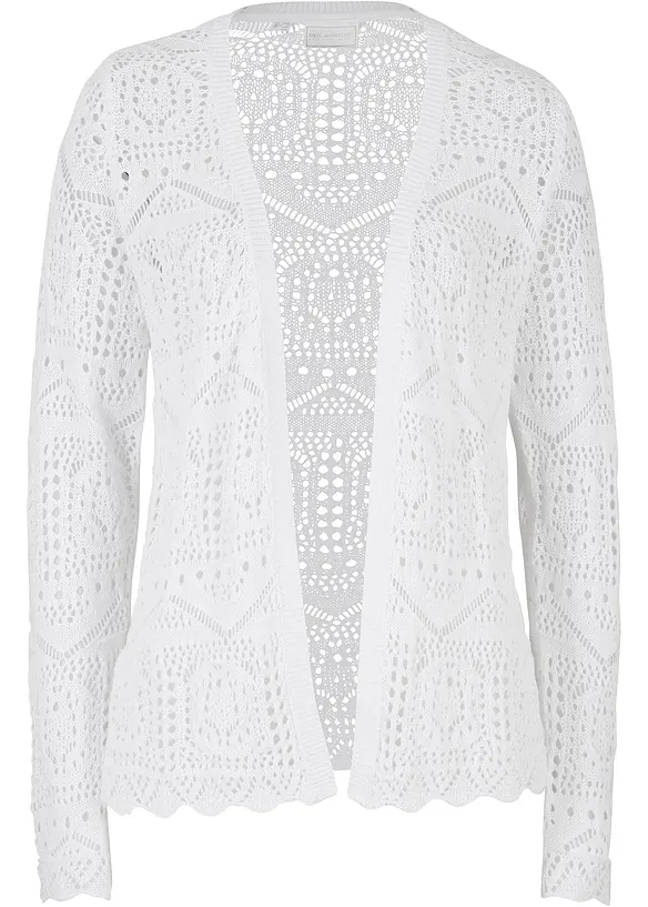 Hålmönstrad cardigan, bonprix