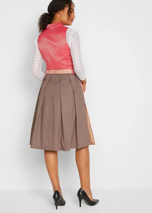 Knälång dirndl med bekväm passform (2 delar), bonprix