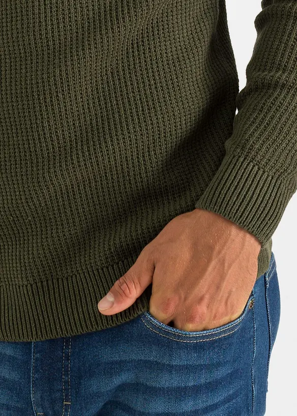 Grovstickad tröja med återvunnen bomull, bonprix