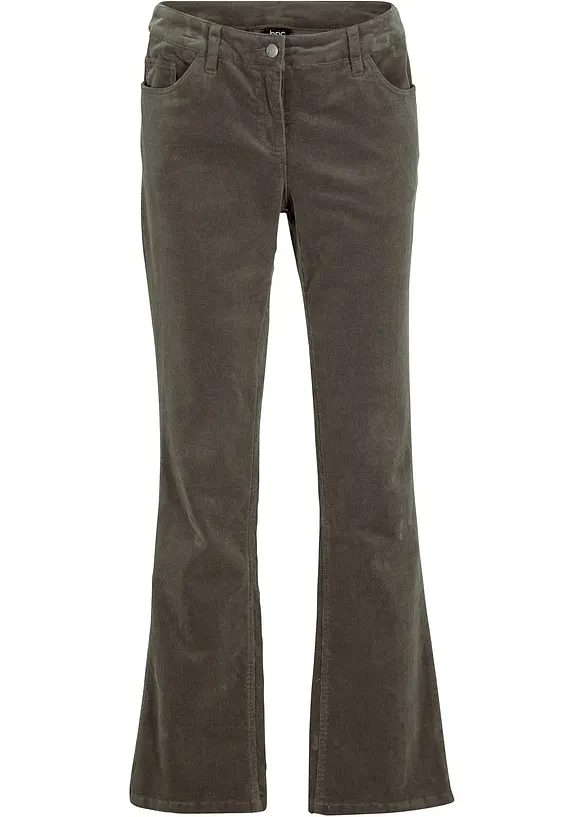 Stretchig manchesterbyxa, bootcut, bonprix