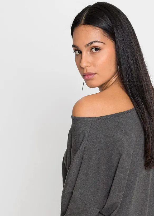 Off shoulder-topp med julmotiv, bonprix