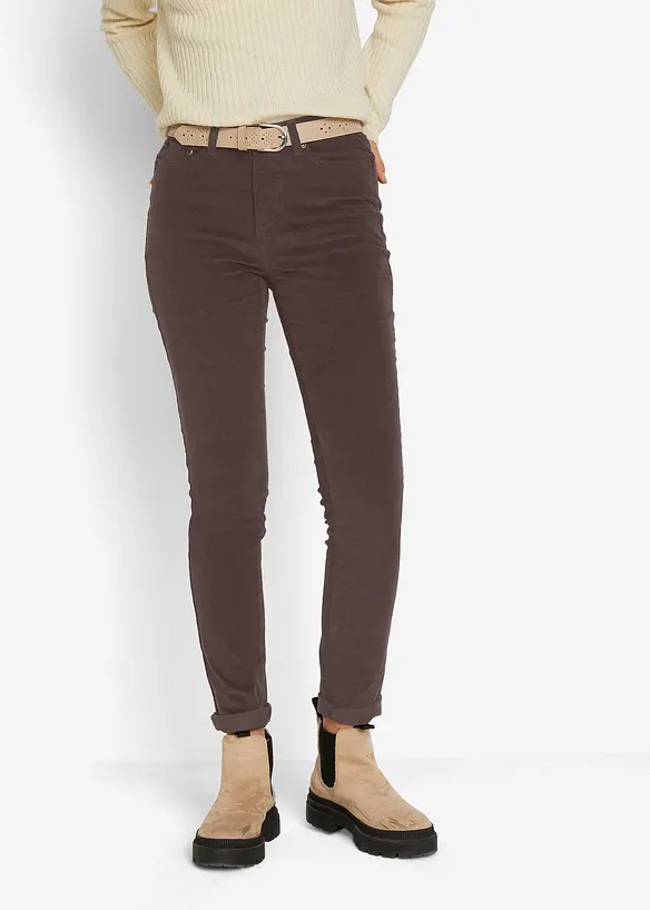 Manchesterbyxa med stretch, skinny, bonprix