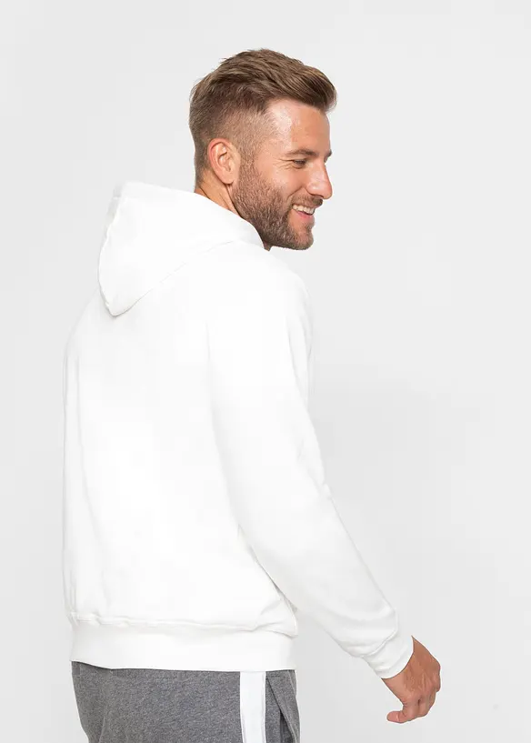 Sweatshirt med huva i ren bomull, bonprix
