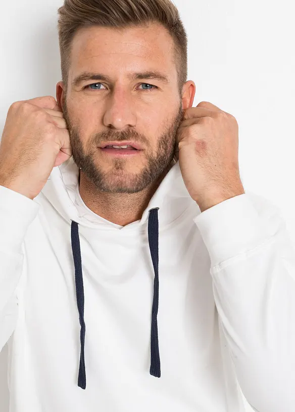 Sweatshirt med huva i ren bomull, bonprix