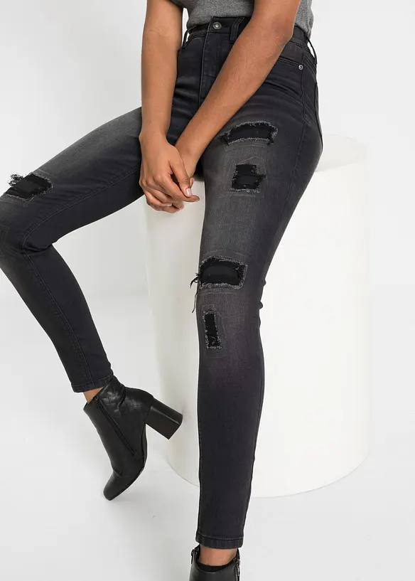 Stupr&ouml;rsjeans med destroyed-look, RAINBOW