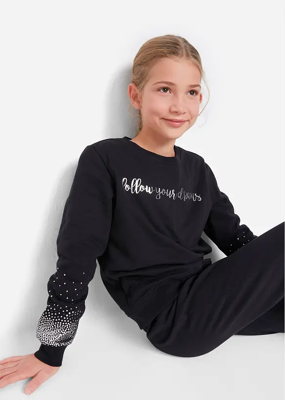 Tröja och byxa i trikå (set i 2 delar), bonprix