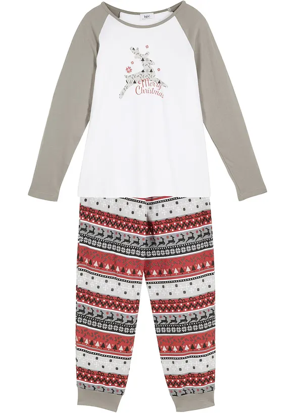 Pyjamas i ekologisk bomull (2 delar), bonprix