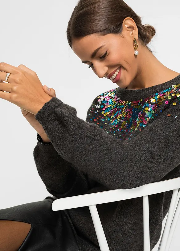 Tröja med paljetter, bonprix