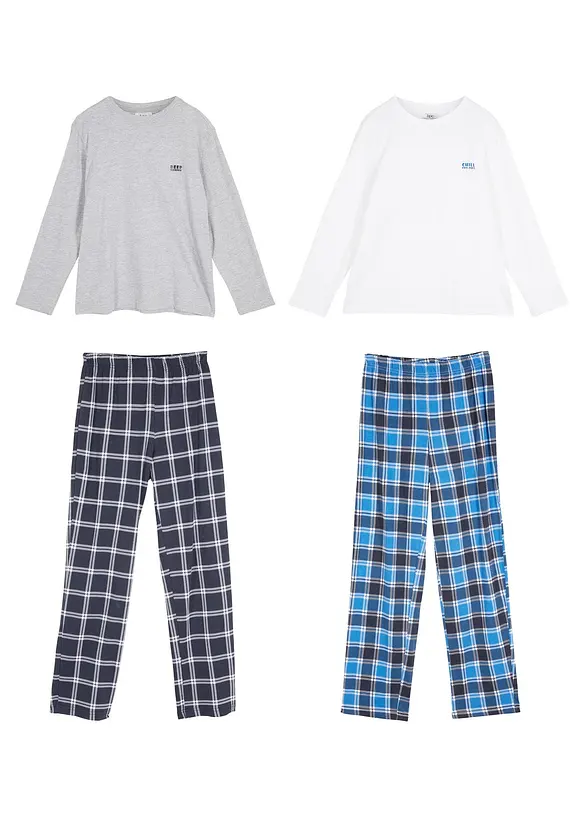 Barnpyjamas med ekologisk bomull (4 delar), bonprix
