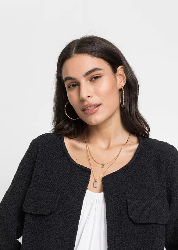 Grovstickad cardigan, bonprix