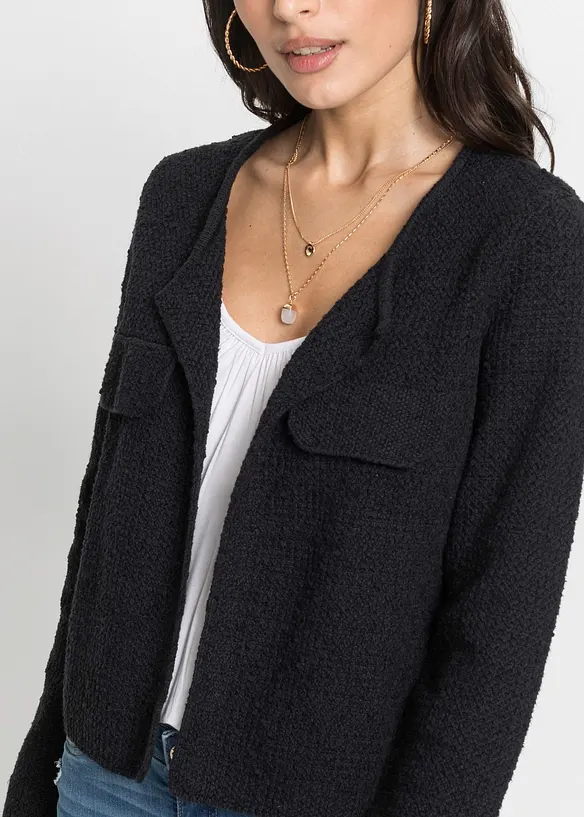 Grovstickad cardigan, bonprix