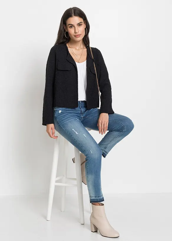 Grovstickad cardigan, bonprix
