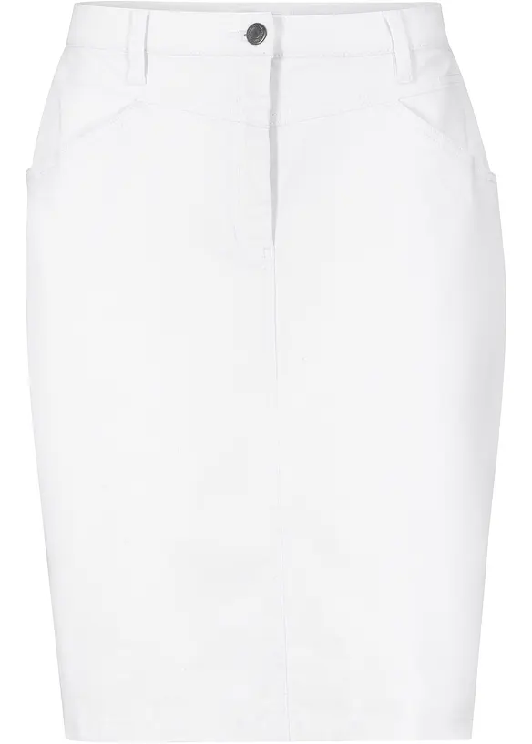 Jeanskjol med stretch, bonprix