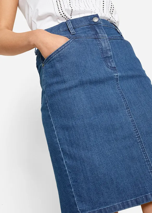 Jeanskjol med stretch, bonprix