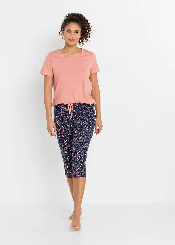 Capripyjamas av ren bomull (2-pack), bonprix