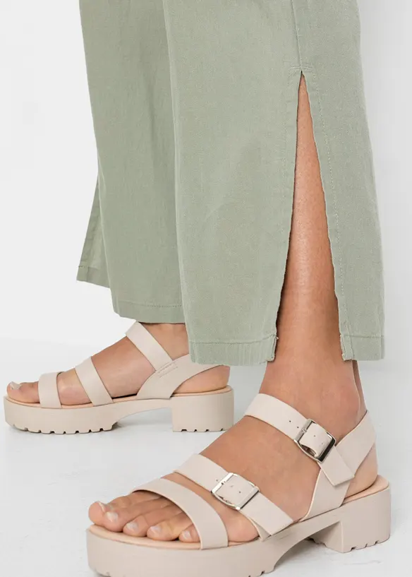 Marlenebyxa i linneblandning, bonprix