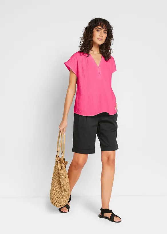 Blustopp i bomullsmuslin, bonprix