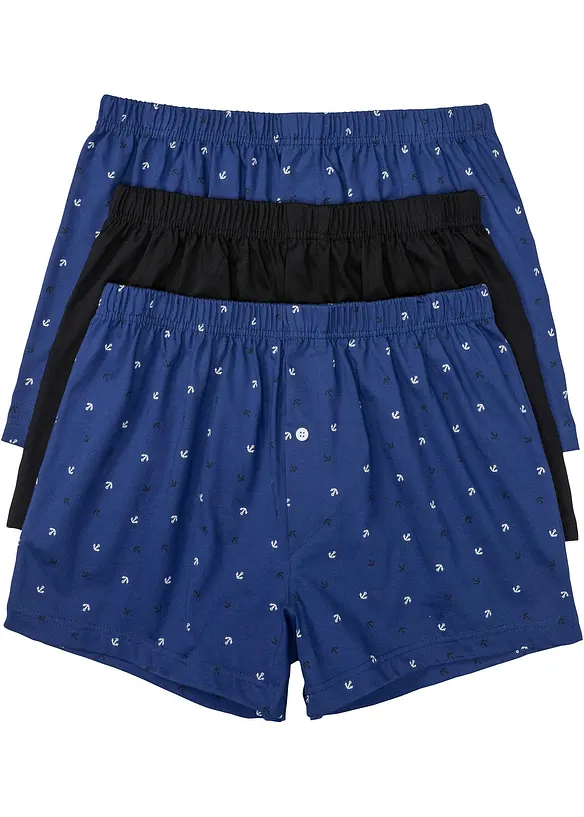 Ledigt skurna jerseyboxershorts (3-pack), bonprix
