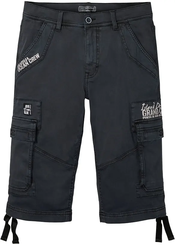 Långa bermudas med stretch och cargofickor, normal passform, bonprix