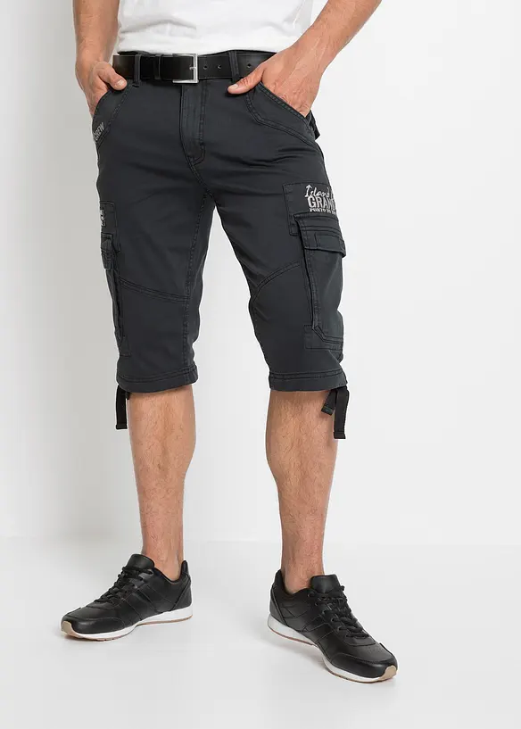 Långa bermudas med stretch och cargofickor, normal passform, bonprix