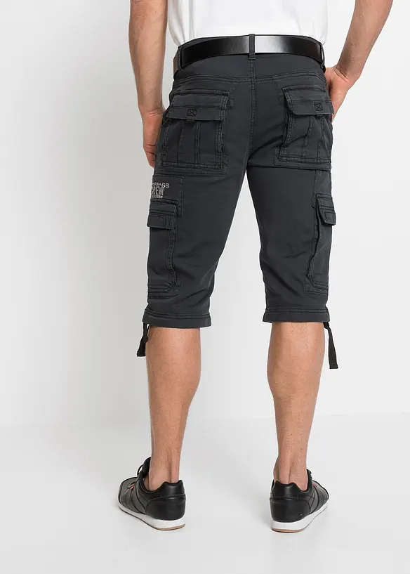 Långa bermudas med stretch och cargofickor, normal passform, bonprix