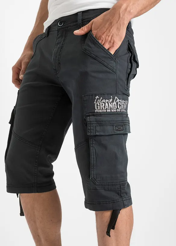 Långa bermudas med stretch och cargofickor, normal passform, bonprix