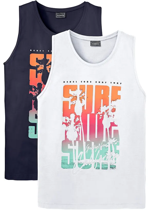 Linne (2-pack) i ekologisk bomull, smal passform, bonprix